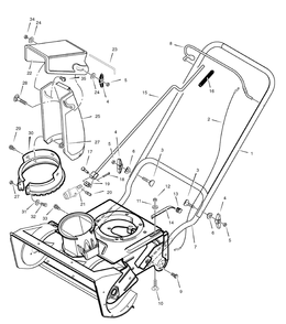 Handle Assembly Diagram and Parts List for 6210700X85N-18-2818-28 2007 Briggs and Stratton Snow Blower